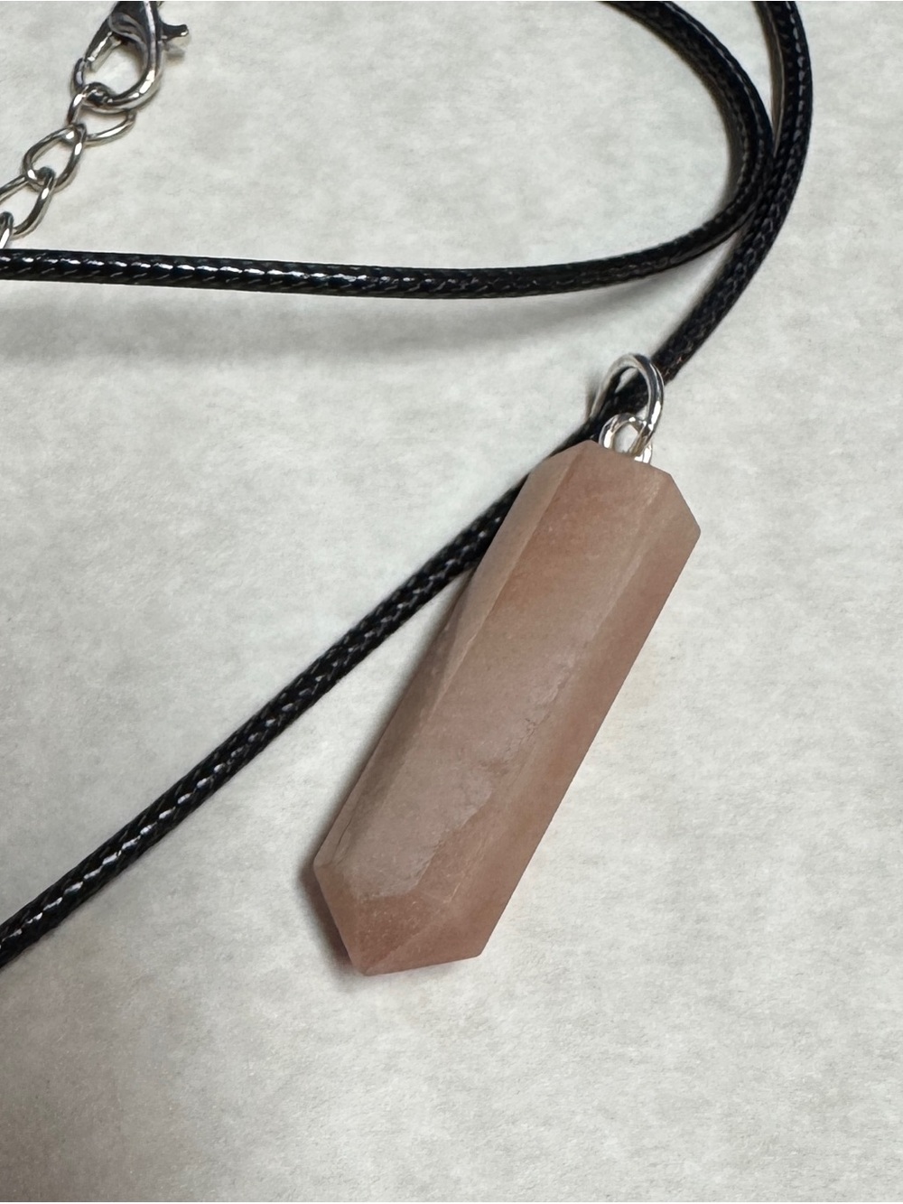 Natural Peach Aventurine Point Pendant Necklace